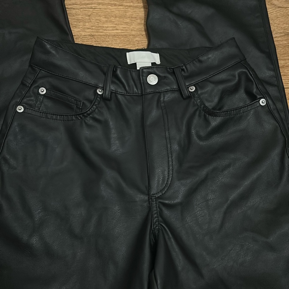 H&M “Leather” flare pants.